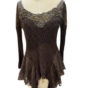 Pretty Angel Black Lace Tunic Dress – Size Large